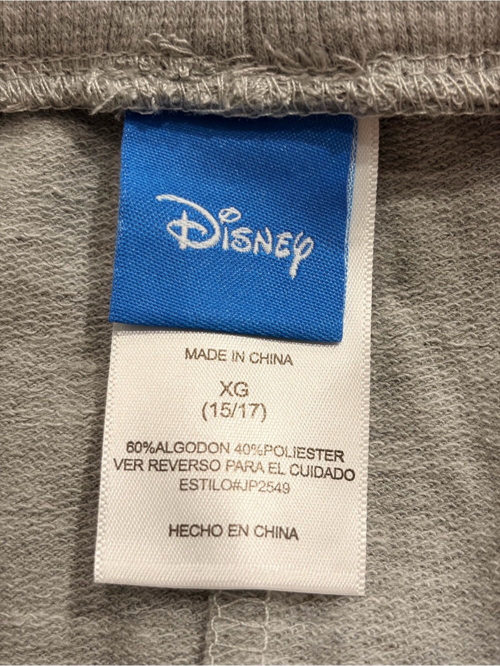NWT Disney Gray Lounge Pants with Mickey Mouse Side Print Sz XL (15/17) NWT - Picture 9 of 9
